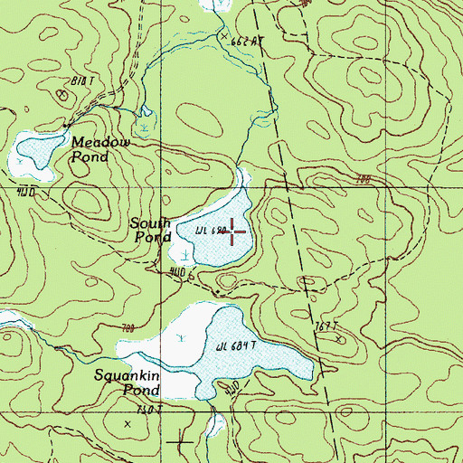 Topographic Map of Squankin Pond, ME
