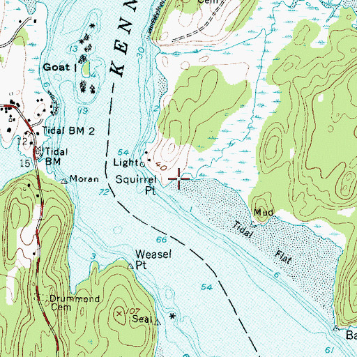 Topographic Map of Squirrel Point, ME