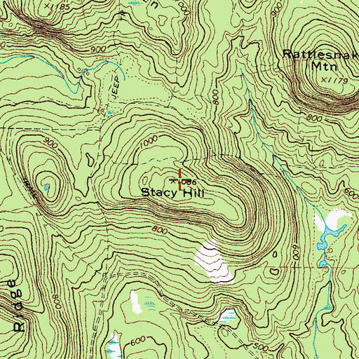 Topographic Map of Stacy Hill, ME
