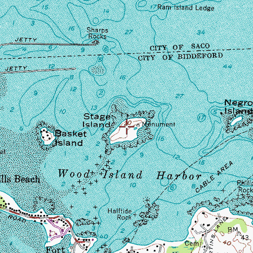 Topographic Map of Stage Island, ME