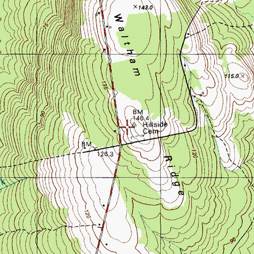 Topographic Map of Stetson School, ME