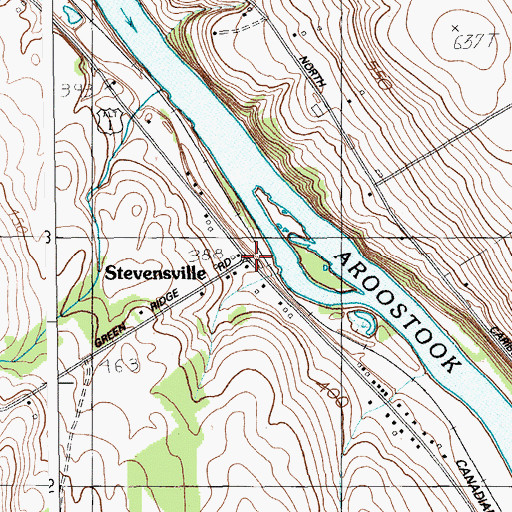 Topographic Map of Stevensville, ME