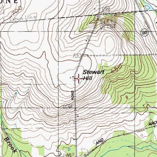 Topographic Map of Stewart Hill, ME