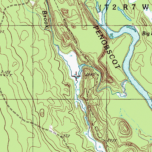 Topographic Map of Stink Brook, ME