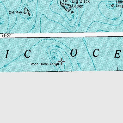 Topographic Map of Stone Horse Ledge, ME