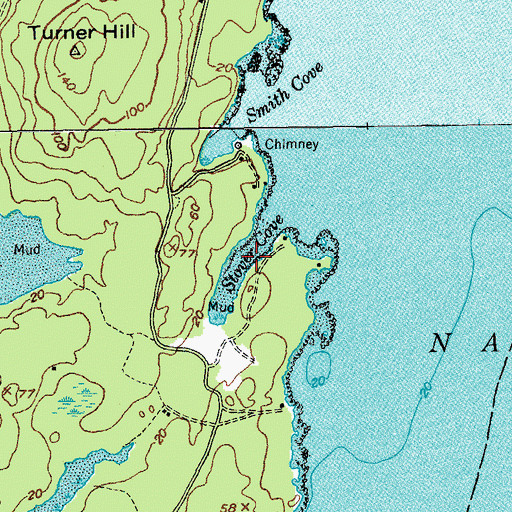 Topographic Map of Stover Cove, ME