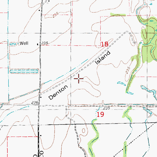 Topographic Map of Denton Island, AR