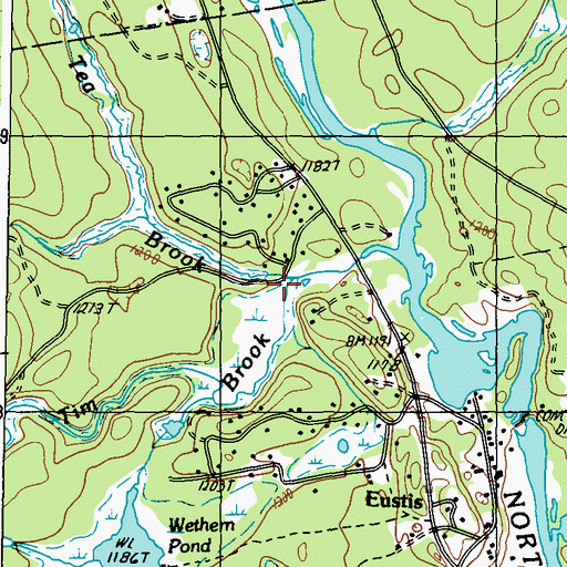 Topographic Map of Tea Brook, ME