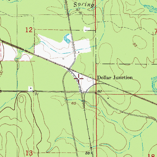 Topographic Map of Dollar Junction, AR