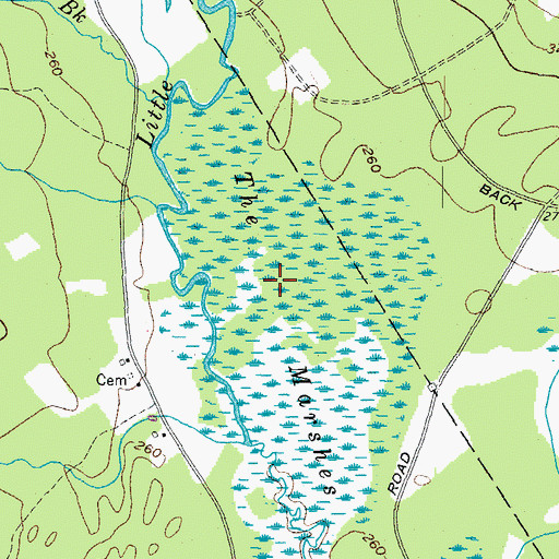 Topographic Map of The Marshes, ME