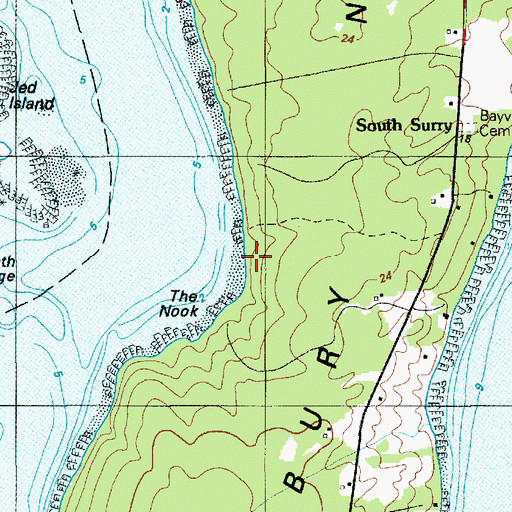 Topographic Map of The Nook, ME