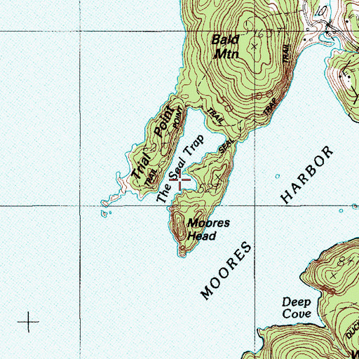 Topographic Map of The Seal Trap, ME