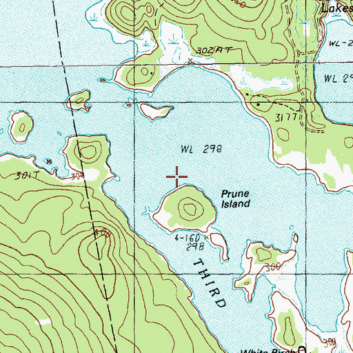Topographic Map of Third Machias Lake, ME