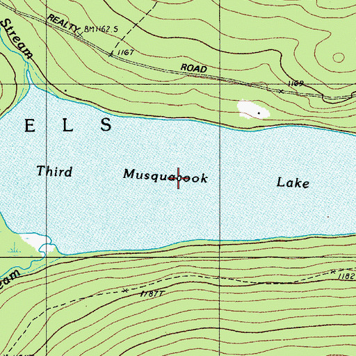 Topographic Map of Third Musquacook Lake, ME