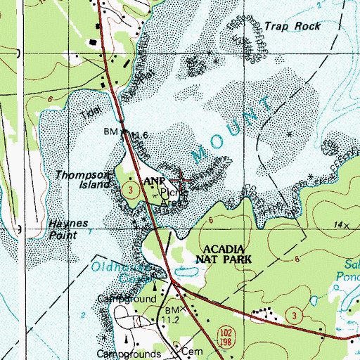 Topographic Map of Thompson Island, ME