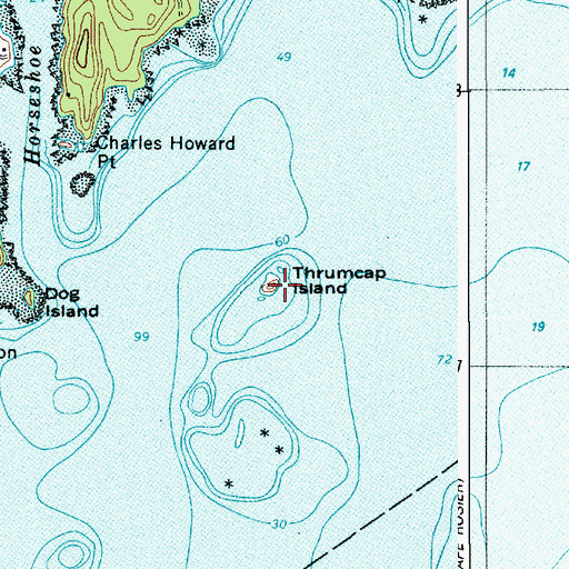 Topographic Map of Thrumcap Island, ME