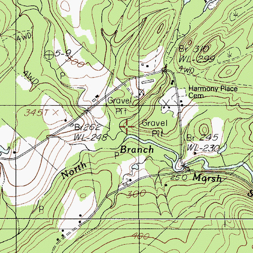 Topographic Map of Thurlow Brook, ME