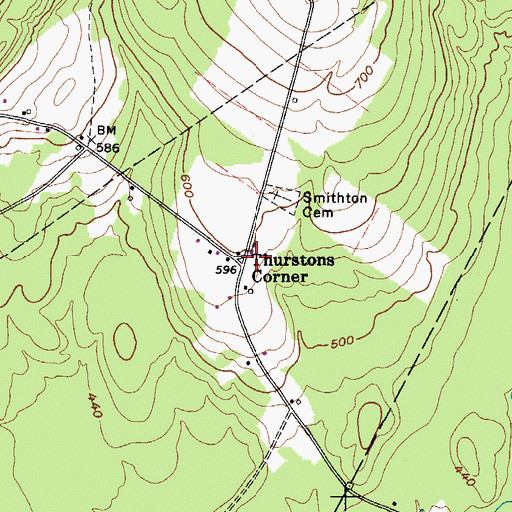 Topographic Map of Thurstons Corner, ME