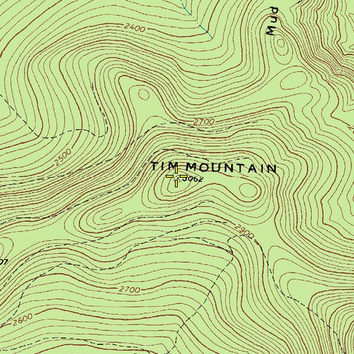 Topographic Map of Tim Mountain, ME