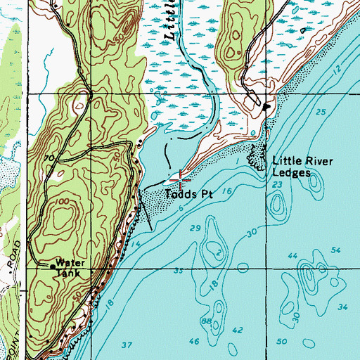 Topographic Map of Todds Point, ME