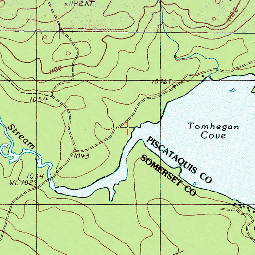 Topographic Map of Tomhegan Stream, ME