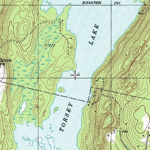 Topographic Map of Torsey Lake, ME