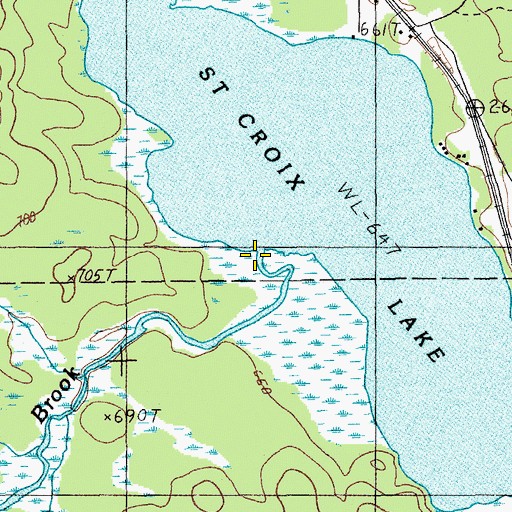 Topographic Map of Tracy Brook, ME