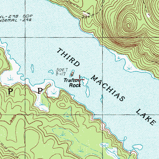 Topographic Map of Trafton Rock, ME