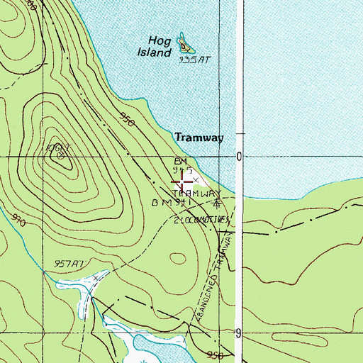 Topographic Map of Tramway, ME