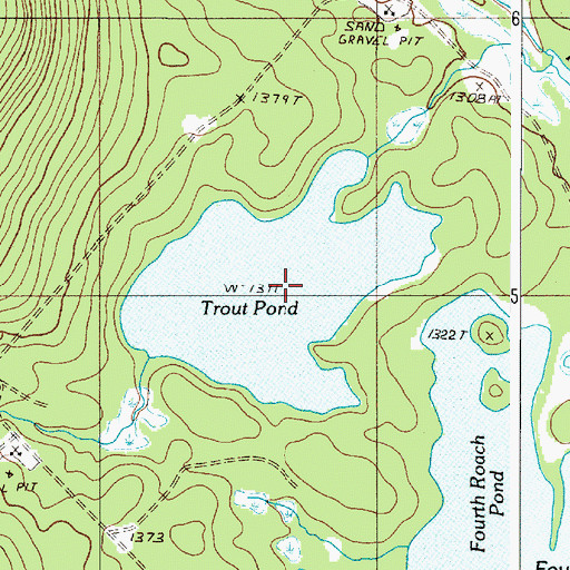 Topographic Map of Trout Pond, ME