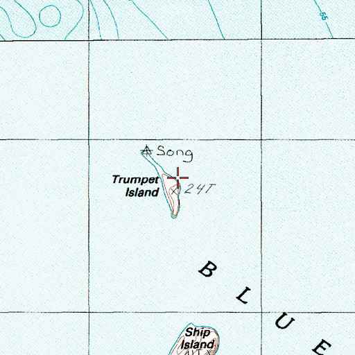Topographic Map of Trumpet Island, ME