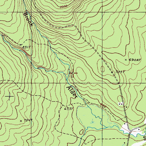 Topographic Map of Tufts Pond Brook, ME
