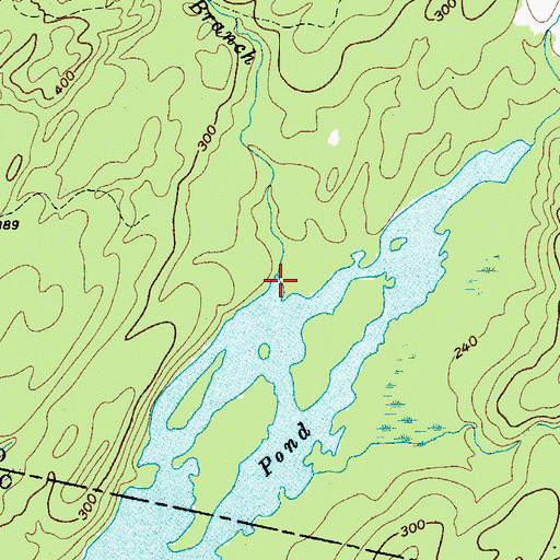 Topographic Map of Turner Branch, ME