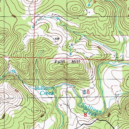 Topographic Map of Fall Hill, AR