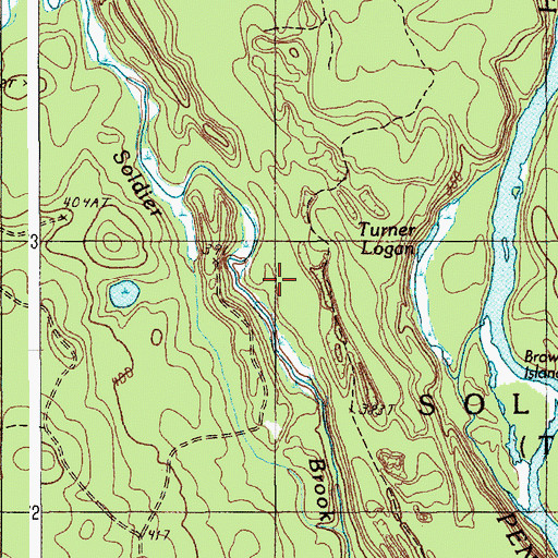 Topographic Map of Turner Logan, ME