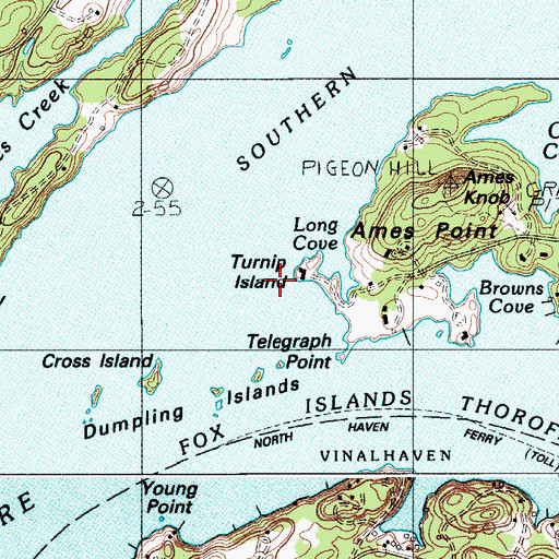 Topographic Map of Turnip Island, ME