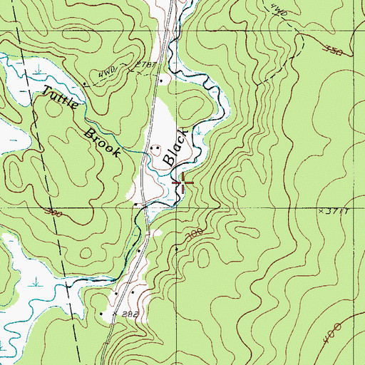 Topographic Map of Tuttle Brook, ME