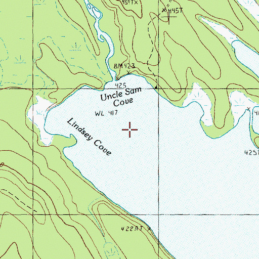 Topographic Map of Uncle Sam Cove, ME