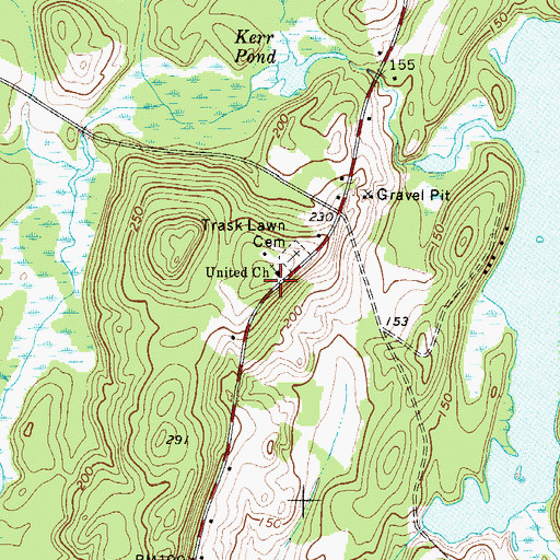Topographic Map of United Church, ME