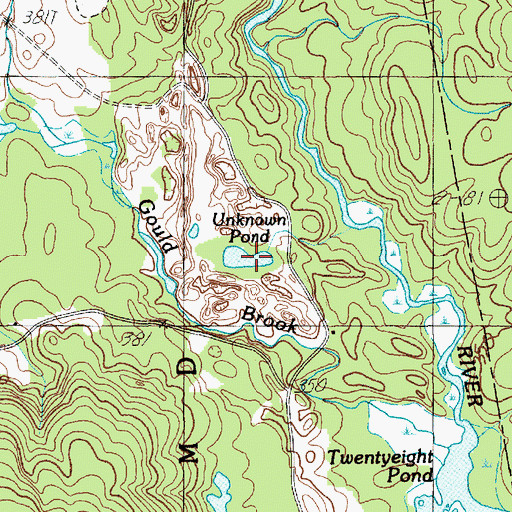 Topographic Map of Unknown Pond, ME