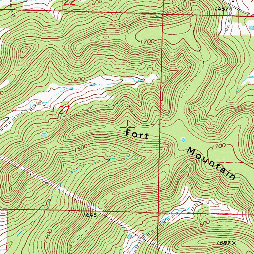 Topographic Map of Fort Mountain, AR