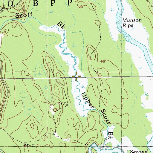 Topographic Map of Upper Scott Brook, ME