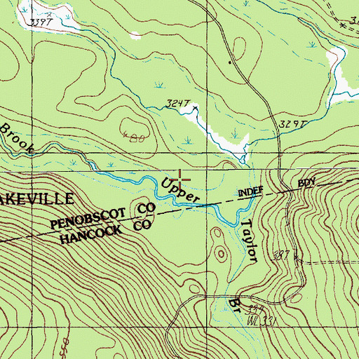 Topographic Map of Upper Taylor Brook, ME