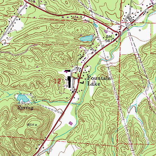 Topographic Map of Fountain Lake, AR