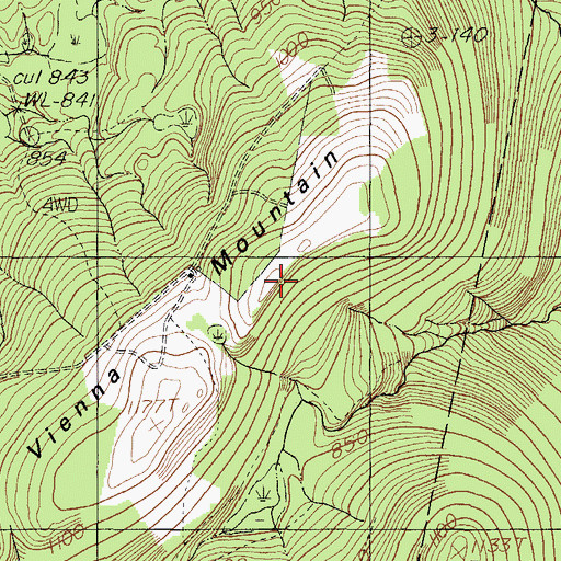 Topographic Map of Vienna Mountain, ME