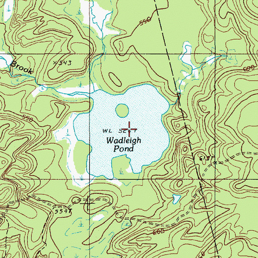 Topographic Map of Wadleigh Pond, ME