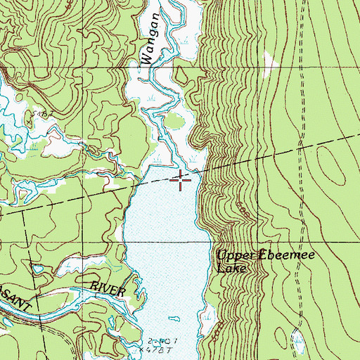 Topographic Map of Wangan Brook, ME