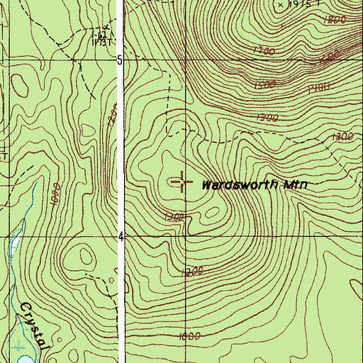 Topographic Map of Wardsworth Mountain, ME
