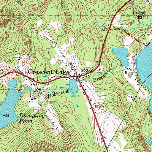 Topographic Map of Crescent Lake, ME