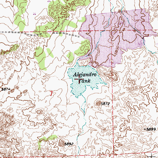 Topographic Map of Alejandro Tank, AZ